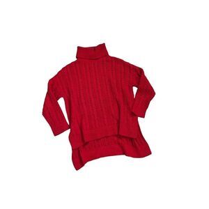 Alice + Olivia Turtleneck Cotton Wool Blend Sweater Womens Red Size Medium